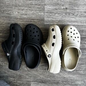 Women’s Classic Platform Black and Cream Crocs